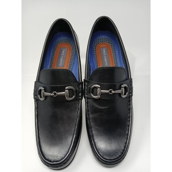 Vince Camuto Caelan Slip On Horsebit Loafer Shoes Men\'s Sz US 11M Black Leather